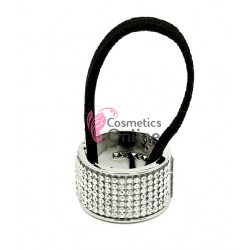 Inel pentru prins parul din plastic model ILM028AA Argintiu cu cristale